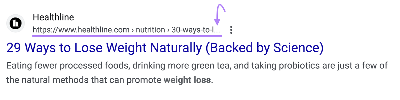 An truncated URL on Google's SERP