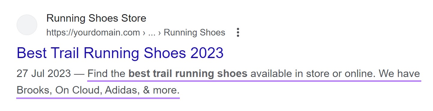 Meta description addresses user's search intent